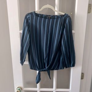 Banana Republic Factory long peasant sleeve with navy and blue stripes.  Size M